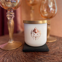 Load image into Gallery viewer, The Lion's Den Candle Company Mimosa 100% Soy Candles and Refills White and Gold Black and Silver