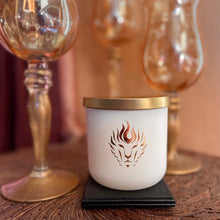 Load image into Gallery viewer, The Lion's Den Candle Company Spiced Honey 100% Soy Candles and Refills White and Gold Black and Silver