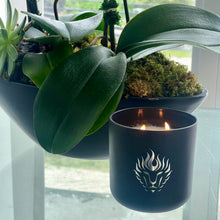 Load image into Gallery viewer, The Lion's Den Candle Company Subscribe and Save 100% Soy Candles Every Month 12 oz Black and Silver