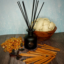 Load image into Gallery viewer, The Lion's Den Candle Company 5 oz Reed Diffuser and Refills White and Gold Black and Silver Boardwalk