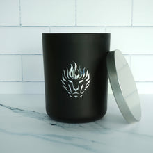 Load image into Gallery viewer, The Lion's Den Candle Company Ember 100% Soy Candles and Refills White and Gold Black and Silver