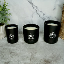 Load image into Gallery viewer, The Lion's Den Candle Company Apples and Maple Bourbon 100% Soy Candles White and Gold Black and Silver