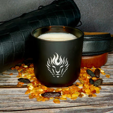 Load image into Gallery viewer, The Lion's Den Candle Company Egyptian Amber 100% Soy Candles and Refills White and Gold Black and Silver
