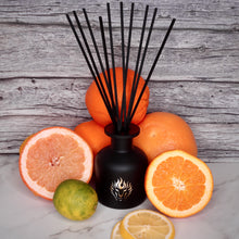 Load image into Gallery viewer, The Lion's Den Candle Company 5 oz Reed Diffuser and Refills White and Gold Black and Silver Sunshine