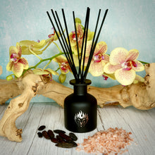 Load image into Gallery viewer, The Lion's Den Candle Company 5 oz Reed Diffuser and Refills White and Gold Black and Silver Salt Air