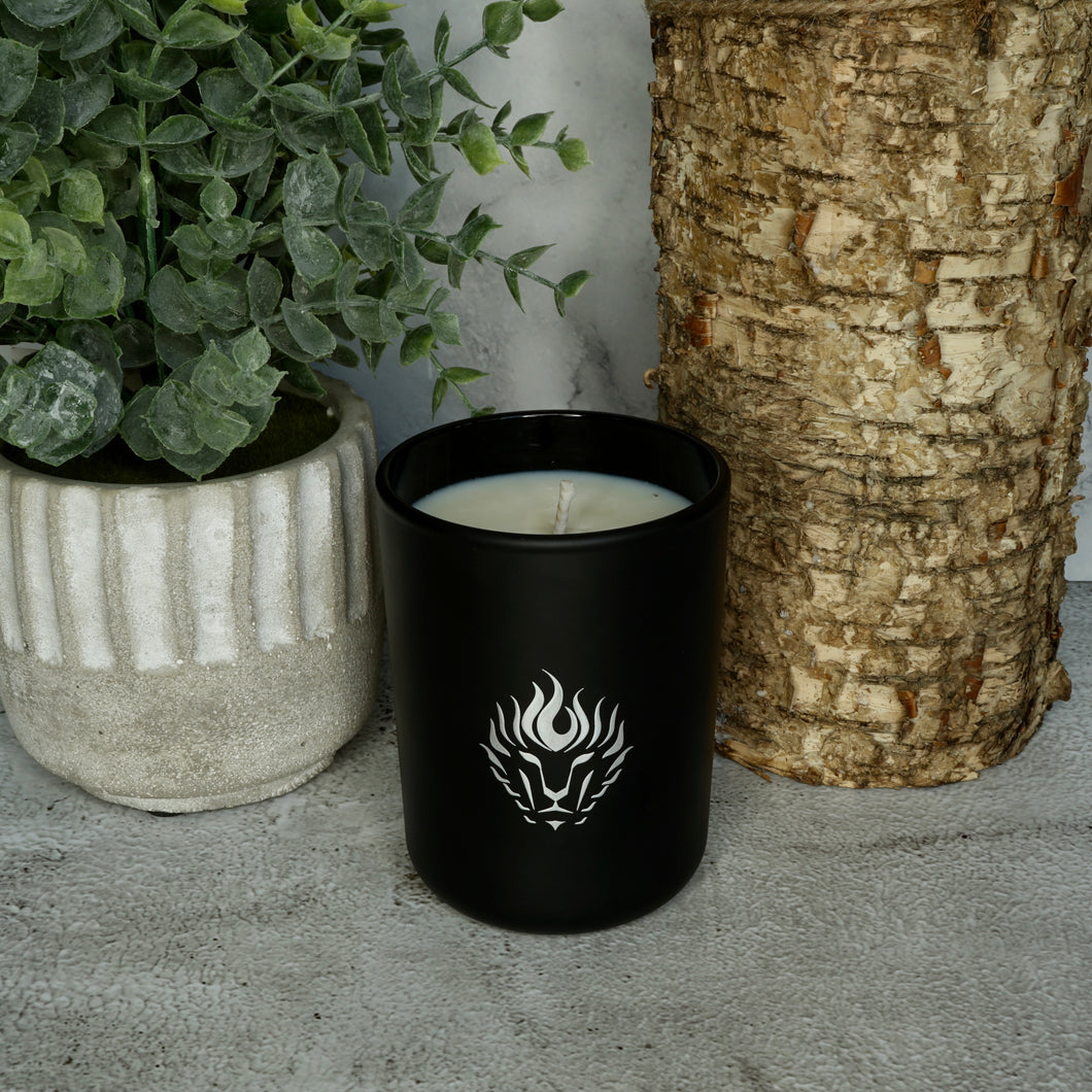 The Lion's Den Candle Company Apples and Maple Bourbon 100% Soy Candles White and Gold Black and Silver