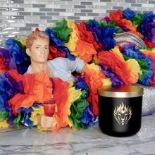 Load image into Gallery viewer,    The Lion’s Den Candle Company’s 100% Soy 12 oz Double Wick Pride Candle Rosemary Pine

