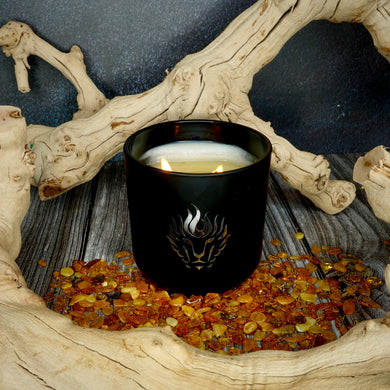 The Lion's Den Candle Company Driftwood 100% Soy Candles and Refills White and Gold Black and Silver