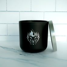 Load image into Gallery viewer, The Lion&#39;s Den Candle Company Serenity 100% Soy Candles and Refills White and Gold Black and Silver

