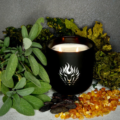 The Lion's Den Candle Company Allure Sage Oakmoss Amber 100% Soy Candle 