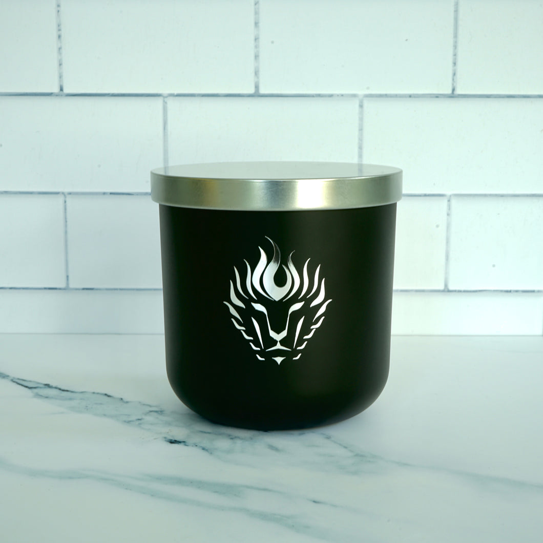 The Lion's Den Candle Company Salt Air 100% Soy Candles and Refills White and Gold Black and Silver