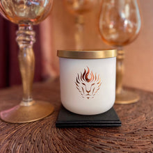 Load image into Gallery viewer, The Lion&#39;s Den Candle Company Subscribe and Save 100% Soy Candles Every Month 12 oz White and Gold
