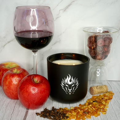The Lion's Den Candle Company Black Cherry Merlot 100% Soy Candles and Refills White and Gold Black and Silver