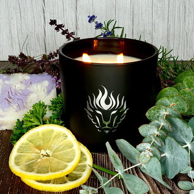 The Lion's Den Candle Company Lavender 100% Soy Candles and Refills White and Gold Black and Silver