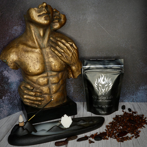 The Lion's Den Candle Company 100% Soy and Refills Hand Made White and Gold Black and Silver Wax Melts Namaste