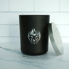 Load image into Gallery viewer, The Lion&#39;s Den Candle Company Serenity 100% Soy Candles and Refills White and Gold Black and Silver
