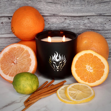 The Lion's Den Candle Company Sunshine 100% Soy Candles and Refills White and Gold Black and Silver